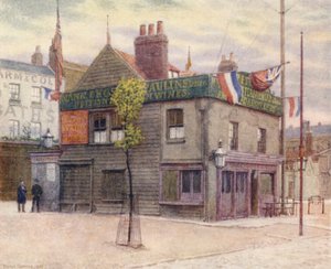 Vine Tavern, Mile End, katsot itään, 1887 tekijältä Philip Norman