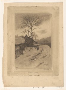 Maatilaa tien varrella, jossa on paljaita puita Hiver (alkuperäinen nimi)