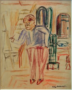 Kirchner vor der Staffelei in seinem Atelier tekijältä Philipp Bauknecht