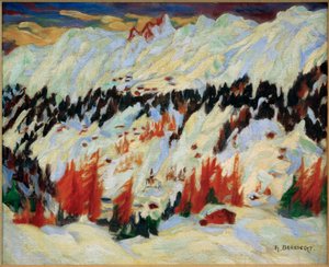 Talvimaisema lähellä Davos Frauenkirchiä, (talvimaisema lähellä Davos Glacisia) tekijältä Philipp Bauknecht