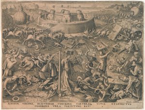 Fortitudo Fortitude seitsemästä hyveestä, 1559. tekijältä Philipp Galle