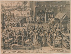 Justitia Justice seitsemästä hyveestä, 1559. tekijältä Philipp Galle