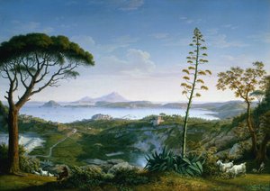 Näkymä Pozzuolin lahdelle Solfatarasta, 1803.