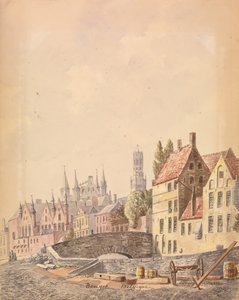 Brugge (akvarelli paperille) tekijältä Philippe Auguste de Peellaert