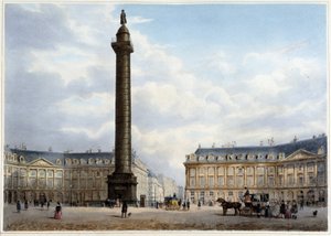 Column de la Place Vendôme - ""Kävely Pariisissa ja sen ympäristössä"", suunnittelija Jacottet ja Benoist, n. 1840 tekijältä Philippe Benoist