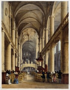 St Etienne du Montin kirkon sisustus - osassa "" Walk in Paris and sen around "", piirustukset Jacottet ja Benoist, toim. Gihaut Brothers tekijältä Philippe Benoist