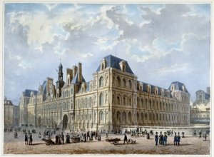 Kaupungintalo - teoksessa "Kävely Pariisissa ja sen ympäristössä", suunnittelija Jacottet ja Benoist, n. 1840 tekijältä Philippe Benoist