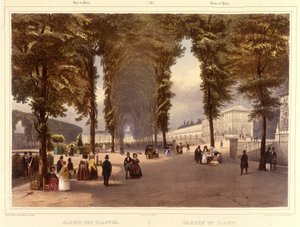 Le Jardin des Plantes - teoksessa "" Kävely Pariisissa ja sen ympäristössä", kirjoittanut Jacottet ja Benoist, Pariisi, n. 1840 tekijältä Philippe Benoist