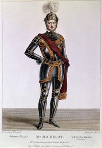 Mr. Michelot Don Carlosin roolissa Victor Hugon Hernani-elokuvassa. Kaiverrus Benoist. 1800-luvulla. tekijältä Philippe Benoist