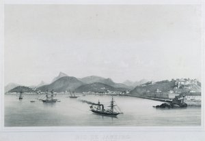 Yhdeksän panoraamanäkymää Rio de Janeiroon: Santa Beaches. Lucia Glorialle, 1862 tekijältä Philippe Benoist