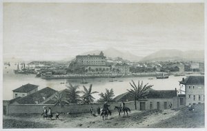 Yhdeksän panoraamanäkymää Rio de Janeiroon: Cobras Islandilta, 1862 tekijältä Philippe Benoist