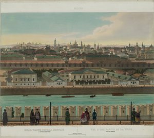 Näkymä Zamoskvorechyeen Kremlin muurilla Moskovan panoraamanäkymästä 10 osassa, n. 1848 tekijältä Philippe Benoist