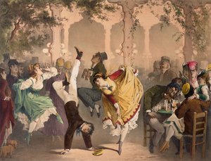 Le Quadrille a Bullier (värillinen litho)