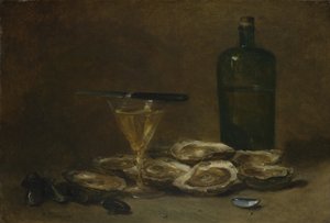 Asetelma ostereiden kanssa, 1875-1877