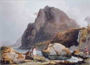Llyn Ogween, Englannin ja Walesin romanttiset maalaukselliset maisemat, julkaistu 1805 (värikaiverrus)