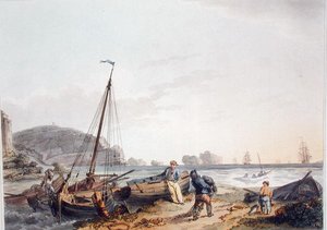 The Needles, Isle of Wight, Englannin ja Walesin romanttisista ja maalauksellisista maisemista, julkaistu 1805 (värikaiverrus)