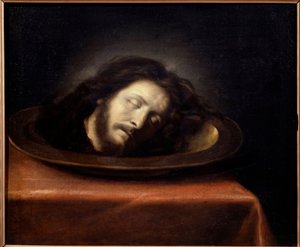Saint Jean Baptisten päällikkö asetettiin tasaiselle maalaukselle Philippe de Champaignen koulusta (1602-1674) 1600-luvulla. Magny les Hameaux, Musee de Port Royal des Champs – Pyhän Johannes Kastajan pää vadille asetettuna. Philipin koulun maalaus tekijältä Philippe de (school of) Champaigne