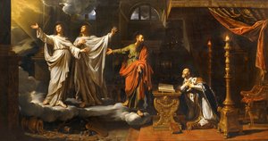 Pyhän Gervaisin ja pyhän Protasen ilmestyminen pyhälle Ambrosiukselle ... tekijältä Philippe de Champaigne