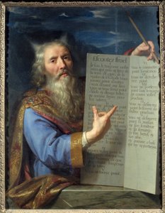 Mooses ja lain taulukot. Philippe De Champaignen (1602-1674) maalaus Ec. Flam. tekijältä Philippe de Champaigne