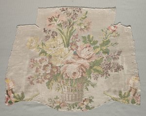 Silkkifragmentti, osa paneelia nimeltä Le panier fleuri, 1770.