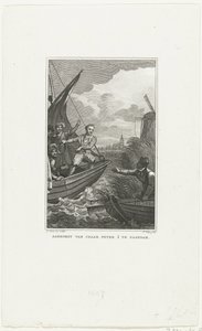 Tsaari Pietari Suuren saapuminen Zaandamiin, 1697, n. 1829 tekijältä Philippus Velijn