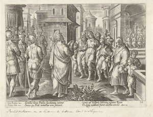 Paavali julistaa Kristuksen opetusta Roomassa Apostolien teot (sarjan nimi) Acta Apostolorum (sarjan nimi) tekijältä Philips Galle (possibly)