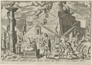 Baabelin torni The Days of Doom of the Jewish People (sarjan nimi) tekijältä Philips Galle