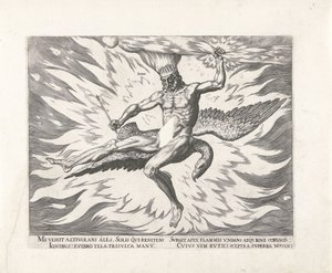 ilotulitus Ignis (otsikko esineessä) The Four Elements (sarjan nimi) tekijältä Philips Galle