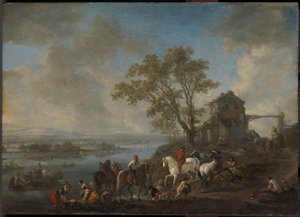Hevonen joella tekijältä Philips Wouwerman