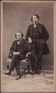Johannes Brahms 1833-1897 ja Josef Joachim 1831-1907, 1867. tekijältä Photo studio J. Reiner.