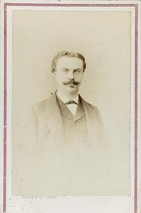 Guy de Maupassantin muotokuva, n. 1880. tekijältä Photo studio Witz and Cie.