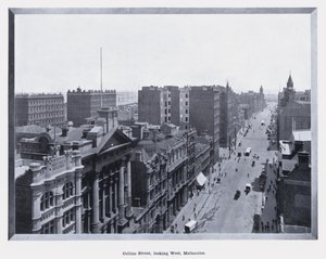 Collins Street, katse länteen, Melbourne (m/w kuva) tekijältä Photographer Australian