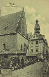 Vanha uusi synagoga, Praha (s/w valokuva)
