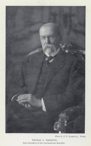 Tšekkoslovakia: Thomas G Masaryk, Tšekkoslovakian tasavallan ensimmäinen presidentti (m/v kuva)