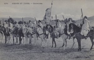 Marokkolaiset Goumiers, muslimisotilaat, jotka palvelivat Ranskan Afrikan armeijan alaisuudessa (m/w kuva)