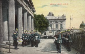 Saksalaiset sotilaat paraatissa Neue Wachen ulkopuolella, Berliini (värillinen kuva) tekijältä Photographer German