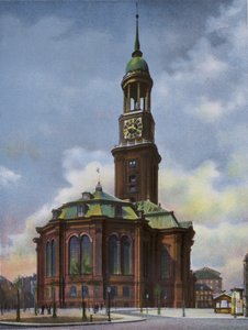 Hampuri: Michaeliskirche, paloi 3. kesäkuuta 1906, rakennettiin uudelleen 1906-12 (kuva) tekijältä Photographer German