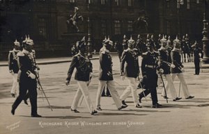 Keisari Wilhelm II ja hänen poikansa (m/w kuva) tekijältä Photographer German
