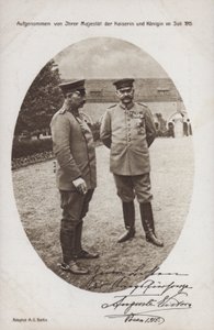 Keisari Wilhelm II ja kenttämarsalkka Paul von Hindenburg, Saksan armeijan komentaja, Posen, I maailmansota tekijältä Photographer German