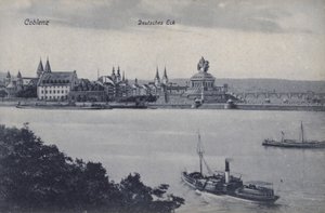 Keisari Wilhelm I:n muistomerkki, Deutsches Eck, Koblenz, Saksa (m/v kuva) tekijältä Photographer German