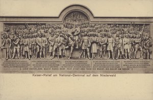 Keisari, reliefi Nationaldenkmalilla, Saksan yhdistymisen muistomerkki, Rudesheim am Rhein, Hessen (m/v kuva) tekijältä Photographer German