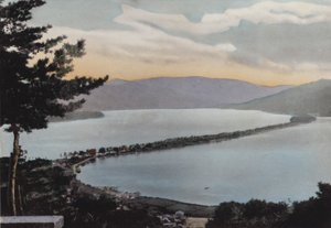 Japani, n. 1912: Amano-Hashidate yksi kolmesta Japanin tunnetuimmasta kohtauksesta; Noin 80 mailia Kiotosta (kuva) tekijältä Photographer Japanese