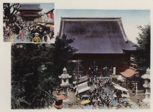 Japani, n. 1912: Kwannonin temppeli ja sen maaperä sekä erilaisia esityksiä Asakusa Parkissa, Tokiossa (kuva) tekijältä Photographer Japanese