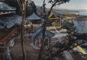 Japani, n. 1912: Miidera, yksi Ohmin kahdeksasta näkymästä, Kioton lähellä (kuva) tekijältä Photographer Japanese