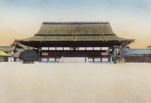 Japani, n. 1912: Shishinden Hall Kioton palatsissa, käytettiin uudenvuoden yleisötilaisuuksiin ja muihin suuriin seremonioihin; Nykyisen keisarin valtaistuimelle asettaminen pidettiin täällä vuonna 1868, Kiotossa (kuva)