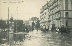 Tulvat, Luzern, Sveitsi (s/w-kuva)