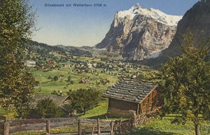 Grindelwald ja Wetterhorn, Sveitsi (värikuva)