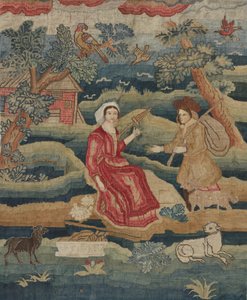 Needlepoint-paneeli, c. 1939.