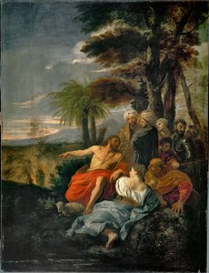 Saint Jean-Baptist prechant dans le desert - Pyhä Johannes Kastaja saarnaa erämaassa ... tekijältä Pier Francesco Mola