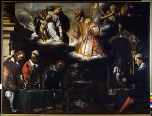 Pyhä Eloi, hopeaseppien suojelija. Morazzonen (1573 - 1625), Milanon maalaus. CRA.